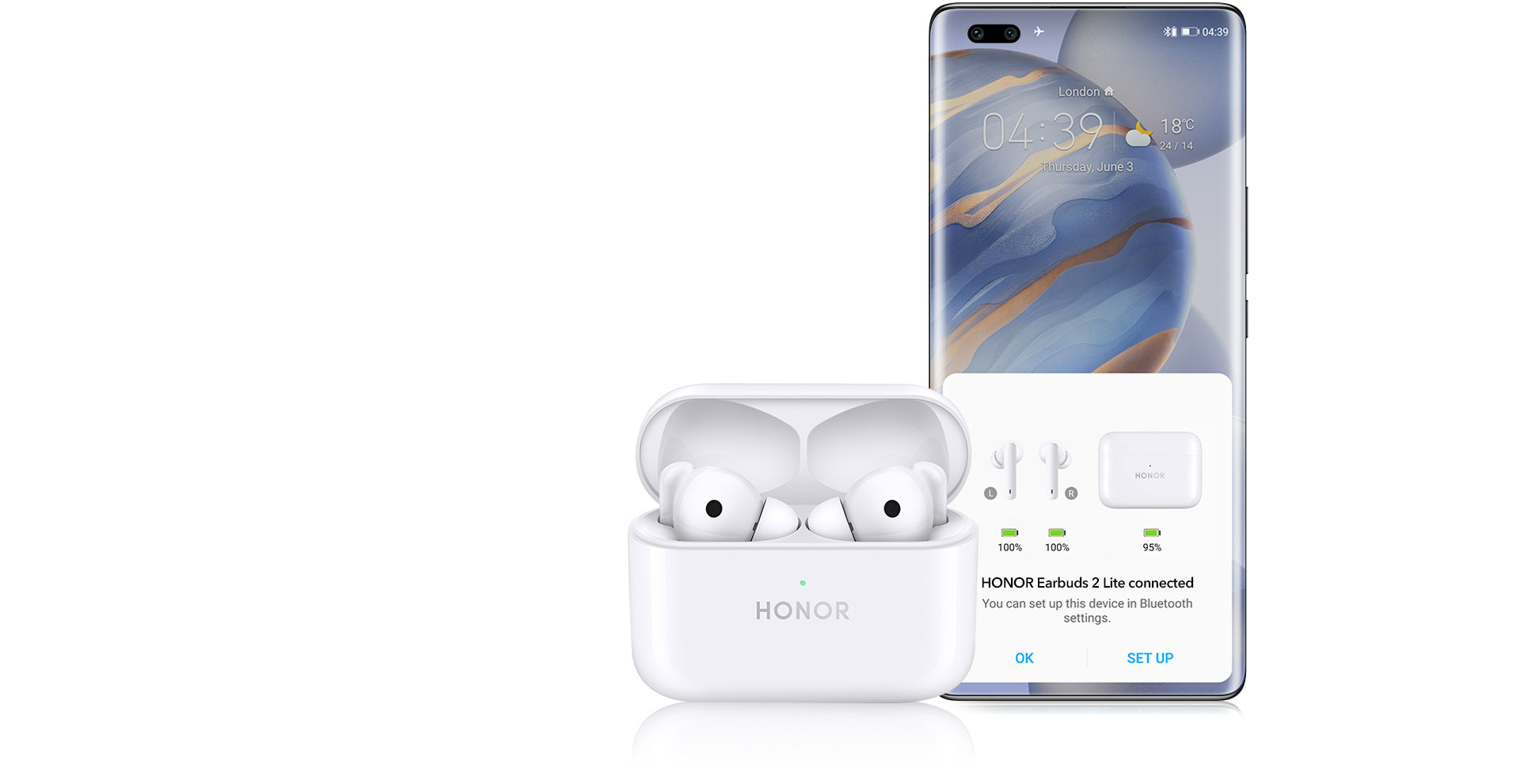 Buy Honor Earbuds 2 Lite Glacier White | Yallatoys.com