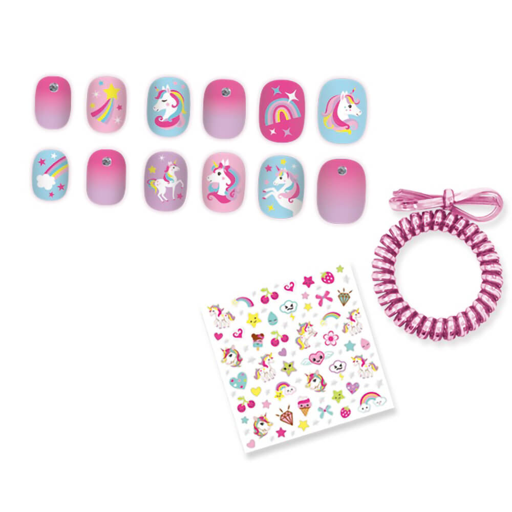 Buy Hot Focus Unicorn Dazzle Nails & Spiral Hair Tie Bracelet Set | Yallatoys.com