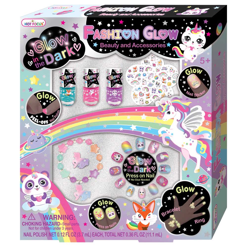 Buy Hot Focus Glow In The Dark Fashion Glow Nail Set | Yallatoys.com