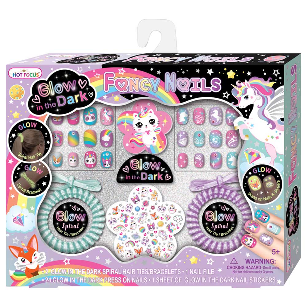 Buy Hot Focus Glow In The Dark Fancy Nails Set | Yallatoys.com