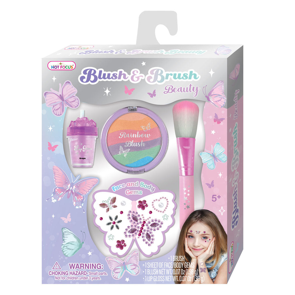 Buy Hot Focus Tie Dye Butterfly Blush And Brush Beauty Kit | Yallatoys.com