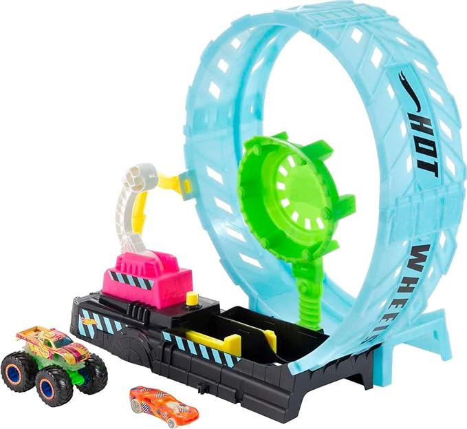 Buy Hot Wheels Monster Trucks Glow in the Dark Epic Loop Challenge Play Set | Yallatoys.com