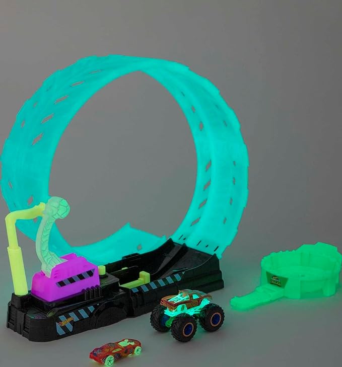 Buy Hot Wheels Monster Trucks Glow in the Dark Epic Loop Challenge Play Set | Yallatoys.com
