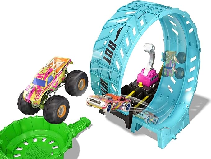 Buy Hot Wheels Monster Trucks Glow in the Dark Epic Loop Challenge Play Set | Yallatoys.com