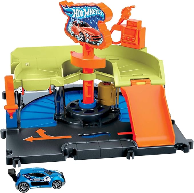 Buy Hot Wheels City Downtown Car Wash Speed Clean Playsets | Yallatoys.com