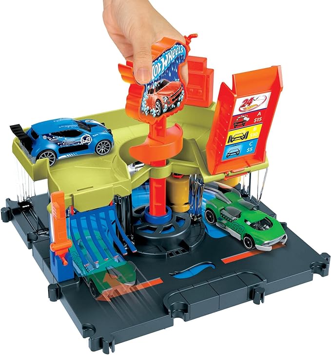 Buy Hot Wheels City Downtown Car Wash Speed Clean Playsets | Yallatoys.com