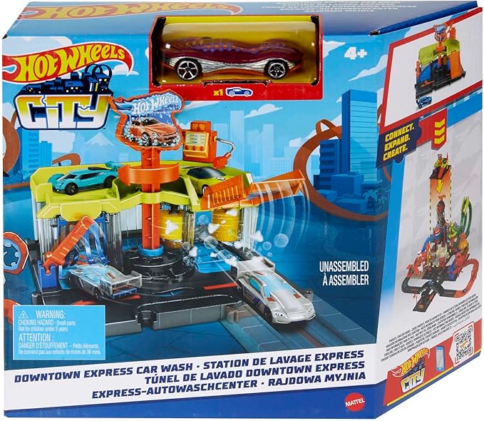 Buy Hot Wheels City Downtown Car Wash Speed Clean Playsets | Yallatoys.com