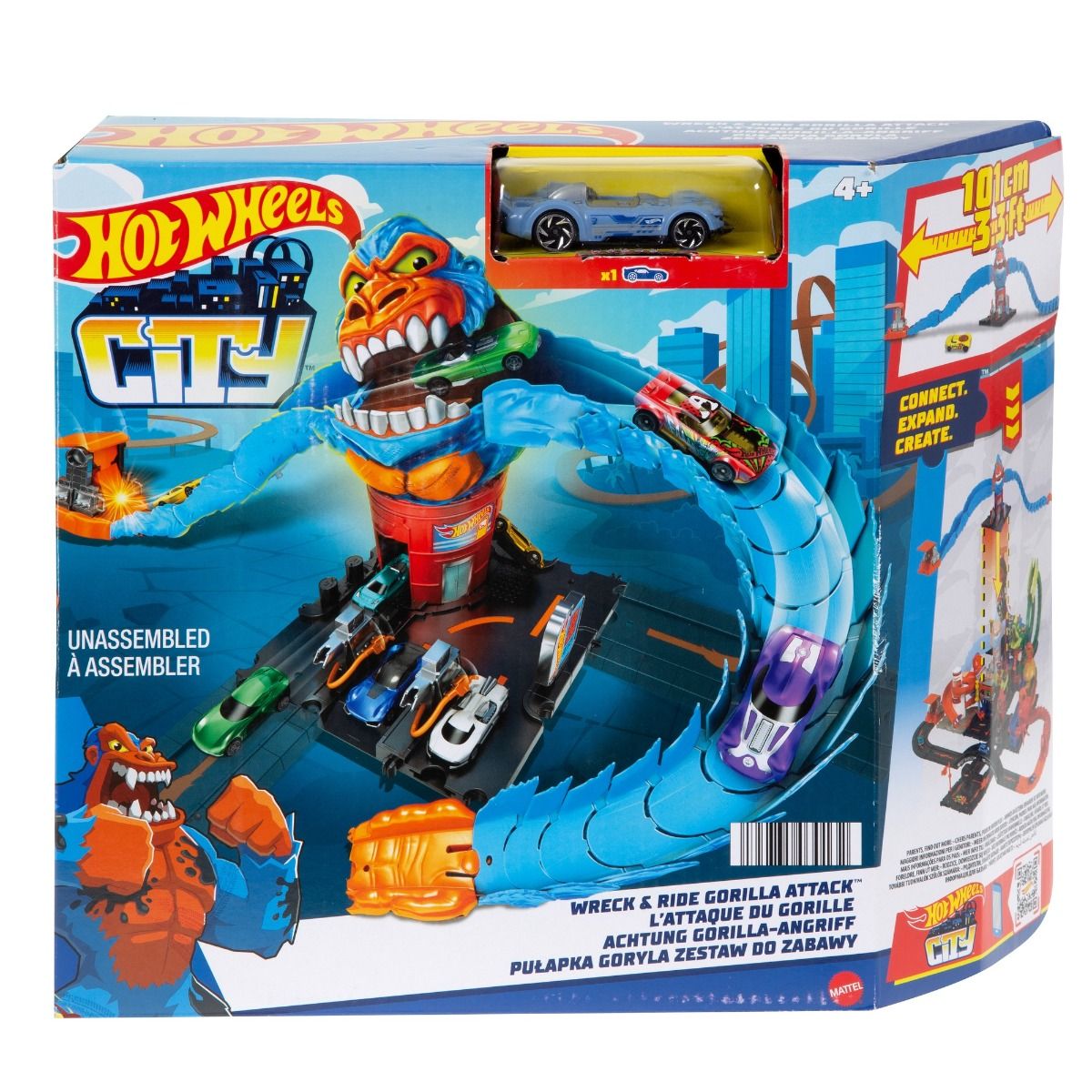 Buy Hot Wheels Track Set City Wreck & Ride Gorilla with 1 Car | Yallatoys.com