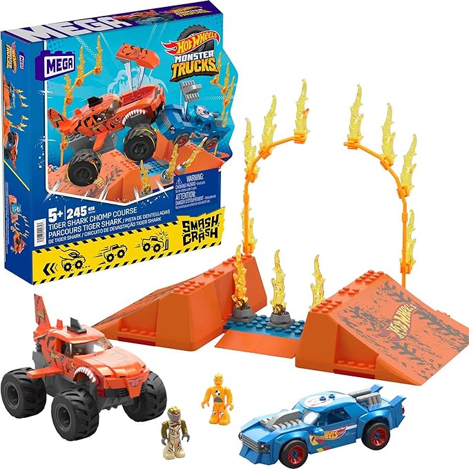 Buy Hot Wheels Smash N Crash Tiger Shark Chomp Course | Yallatoys.com
