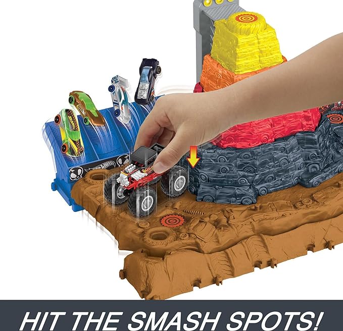 Buy Hot Wheels Monster Trucks Arena World Main Event Bone Shakers Ultimate Crush Yard | Yallatoys.com