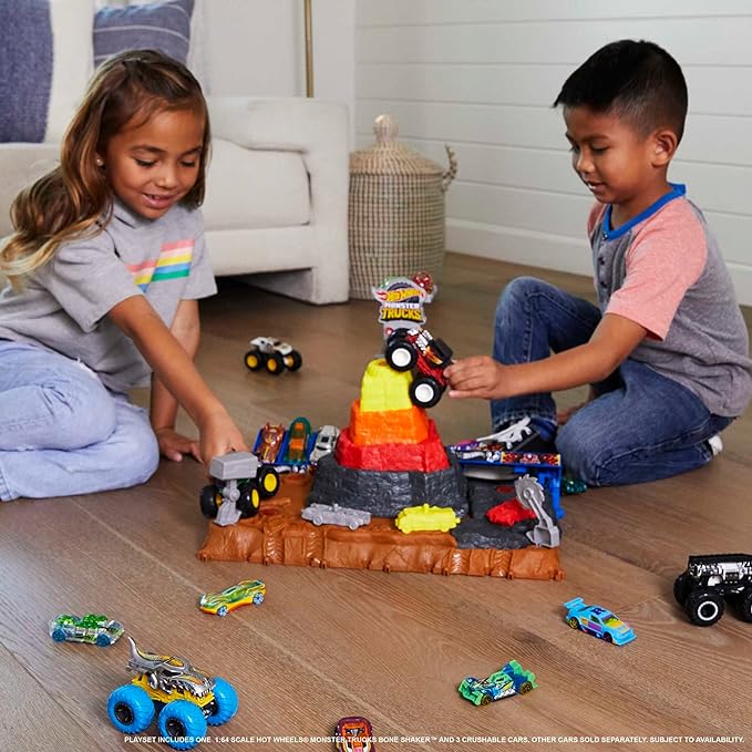 Buy Hot Wheels Monster Trucks Arena World Main Event Bone Shakers Ultimate Crush Yard | Yallatoys.com