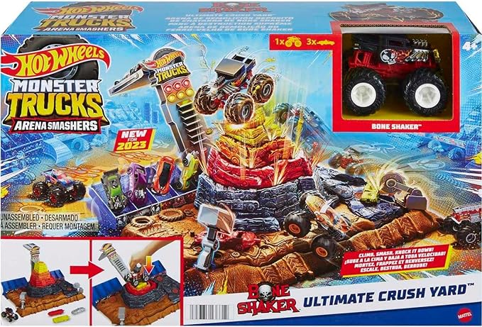 Buy Hot Wheels Monster Trucks Arena World Main Event Bone Shakers Ultimate Crush Yard | Yallatoys.com