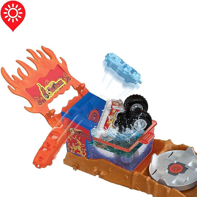 Buy Hot Wheels MT Arena Smashers 5 Alarms Color Shifter Water Blast Smash Playset | Yallatoys.com