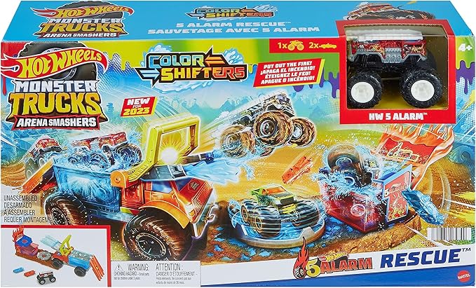 Buy Hot Wheels MT Arena Smashers 5 Alarms Color Shifter Water Blast Smash Playset | Yallatoys.com