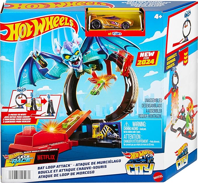 Buy Hot Wheels City Nemesis Bat Vs Tire Shop Playset | Yallatoys.com