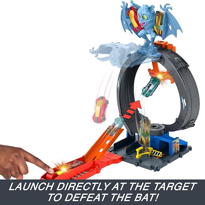 Buy Hot Wheels City Nemesis Bat Vs Tire Shop Playset | Yallatoys.com