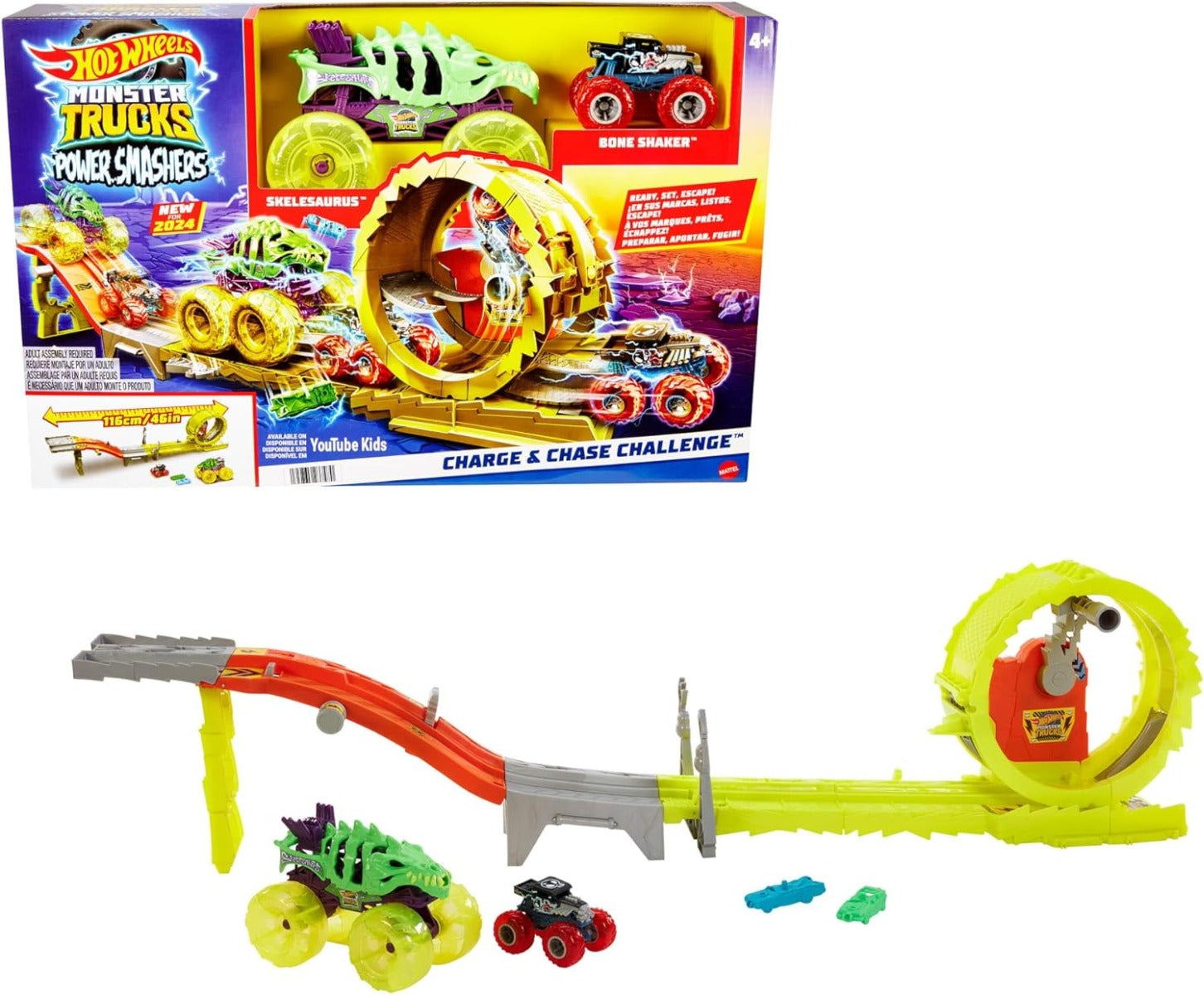 Buy Hot Wheels Monster Trucks Track Set with 2 Toy Trucks | Yallatoys.com