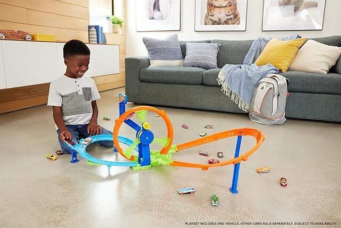 Buy Hot Wheels Toy Car Track Set Launch And Loop Playset  | Yallatoys.com
