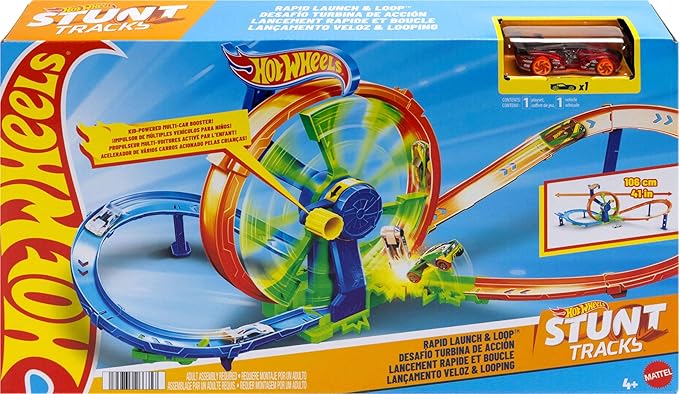 Buy Hot Wheels Toy Car Track Set Launch And Loop Playset  | Yallatoys.com