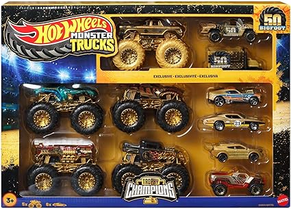 Buy Hot Wheels Toy Cars And Trucks Monster Trucks Trophy Champions Collection | Yallatoys.com
