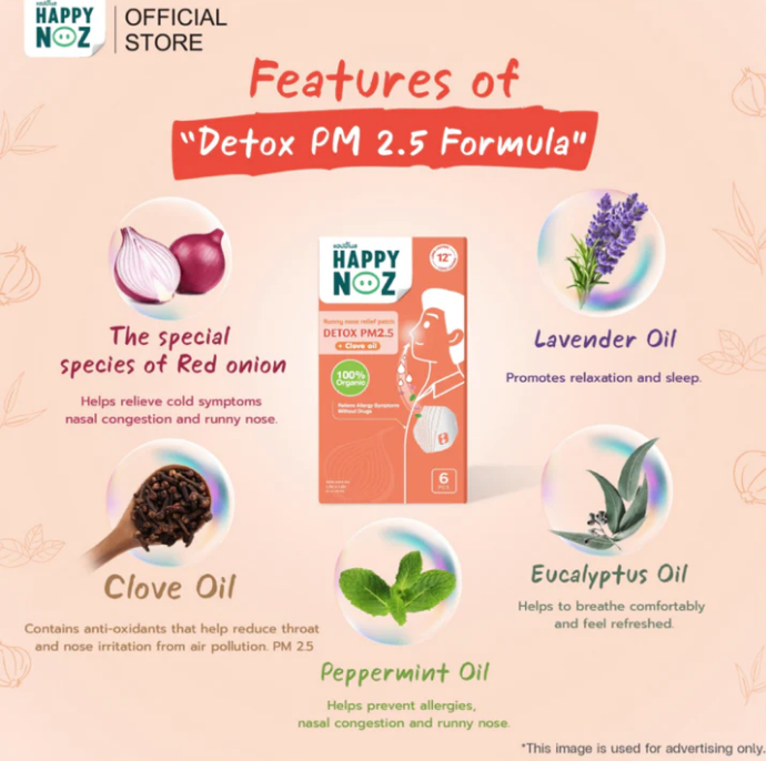 Happy Noz Adult Detox Pm 2.5 100 Percent Organic Onion Sticker Happy Noz Yallatoys