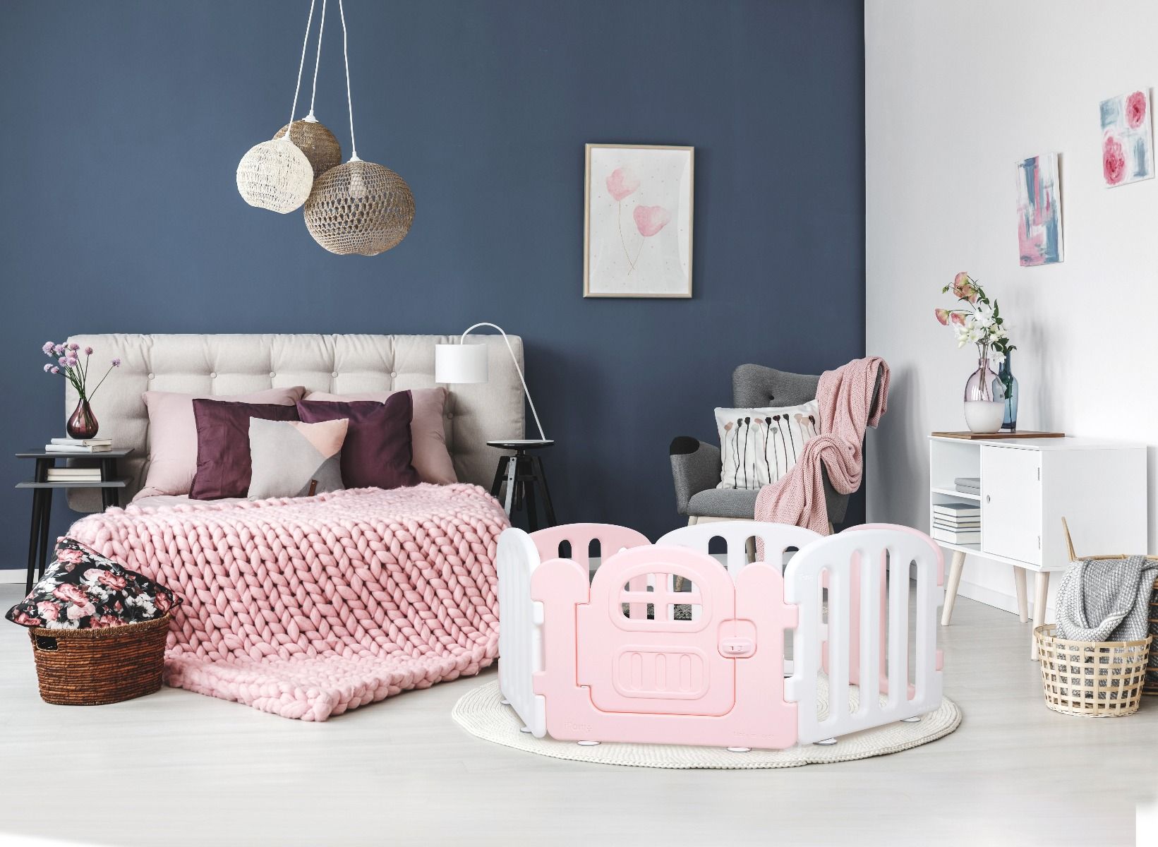 Buy iFam First Baby Room Baby Pink + White | Yallatoys.com