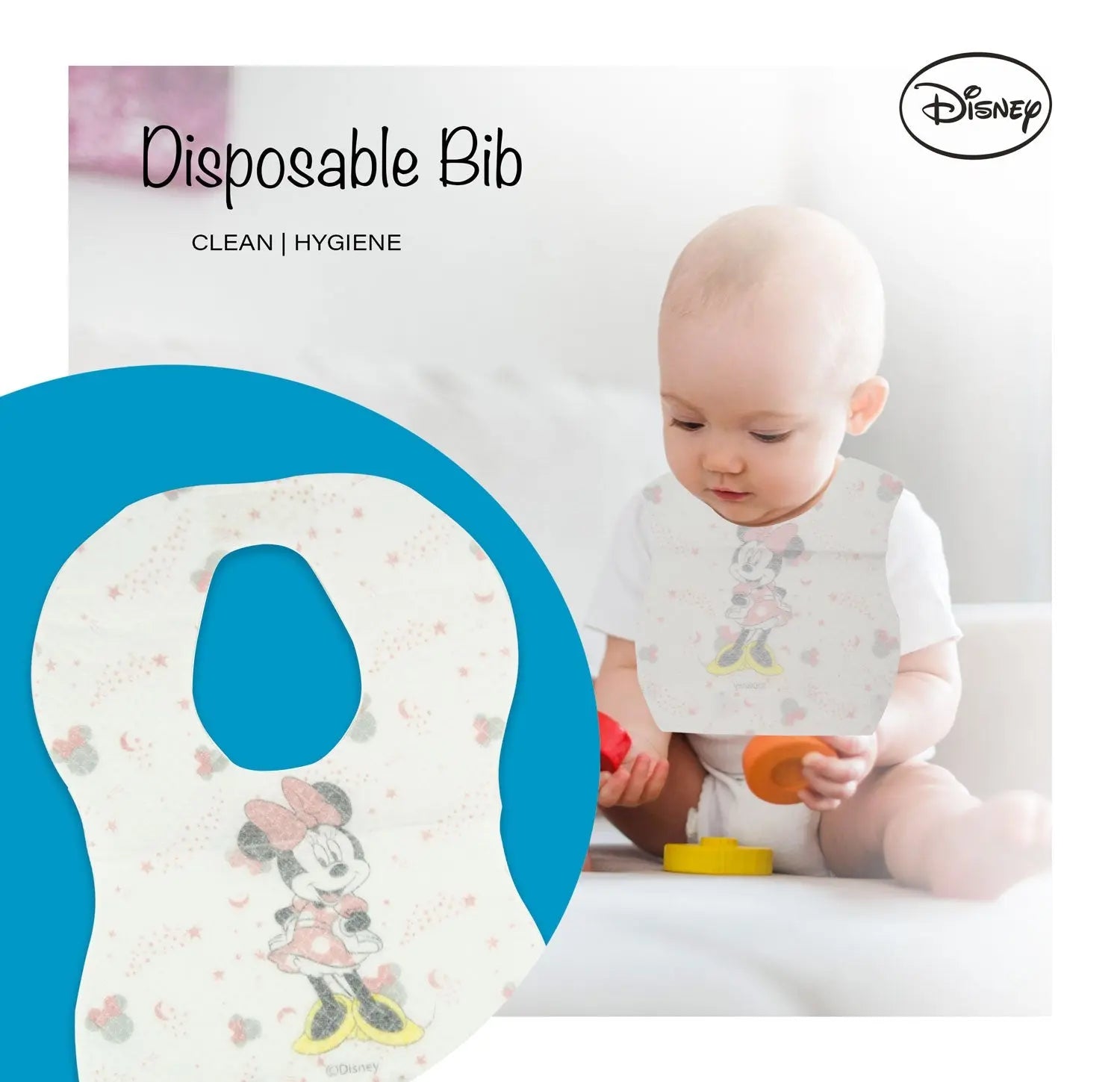 Infant Bib 8 Pack Disposable Bibs  Minnie Infant Bib Yallatoys