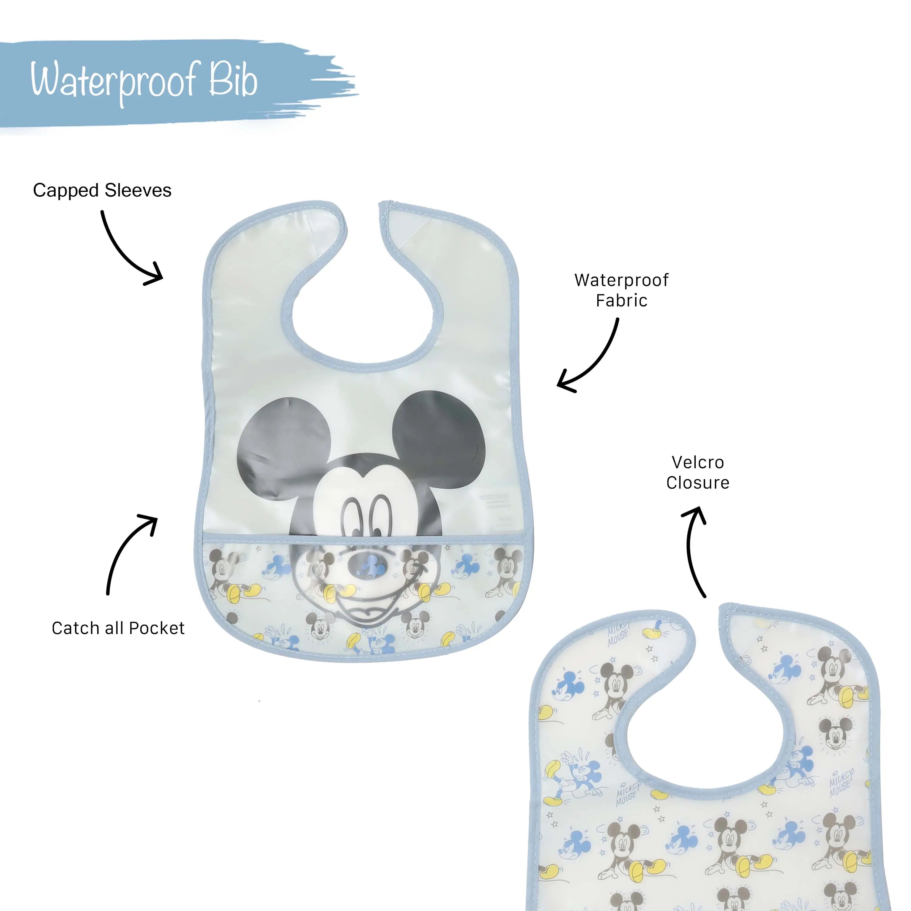 Infant Bib 2Pk Printed Peva Bib - 1 Infant Bib Yallatoys