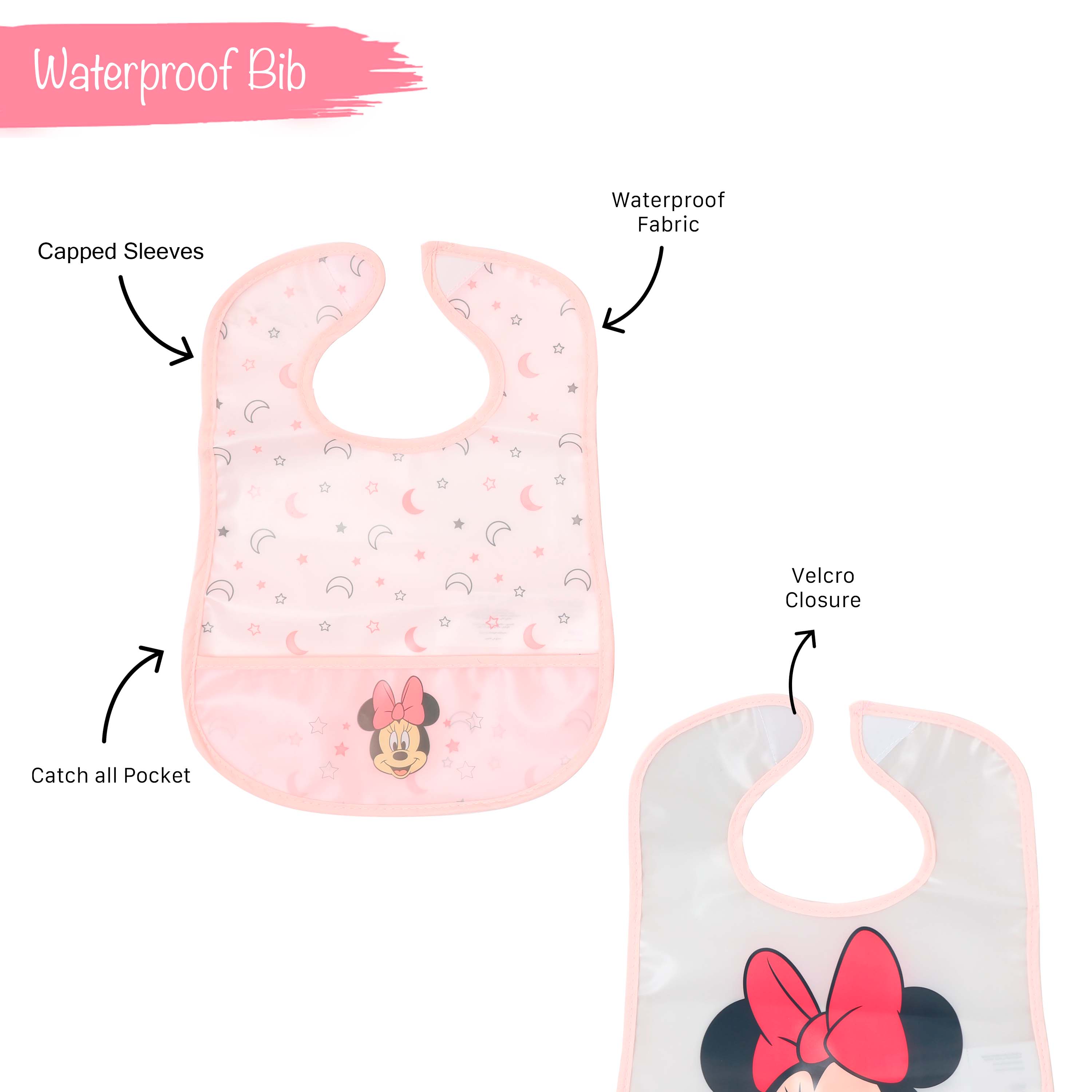 Infant Bib 2Pk Printed Peva Bib - 2 Infant Bib Yallatoys
