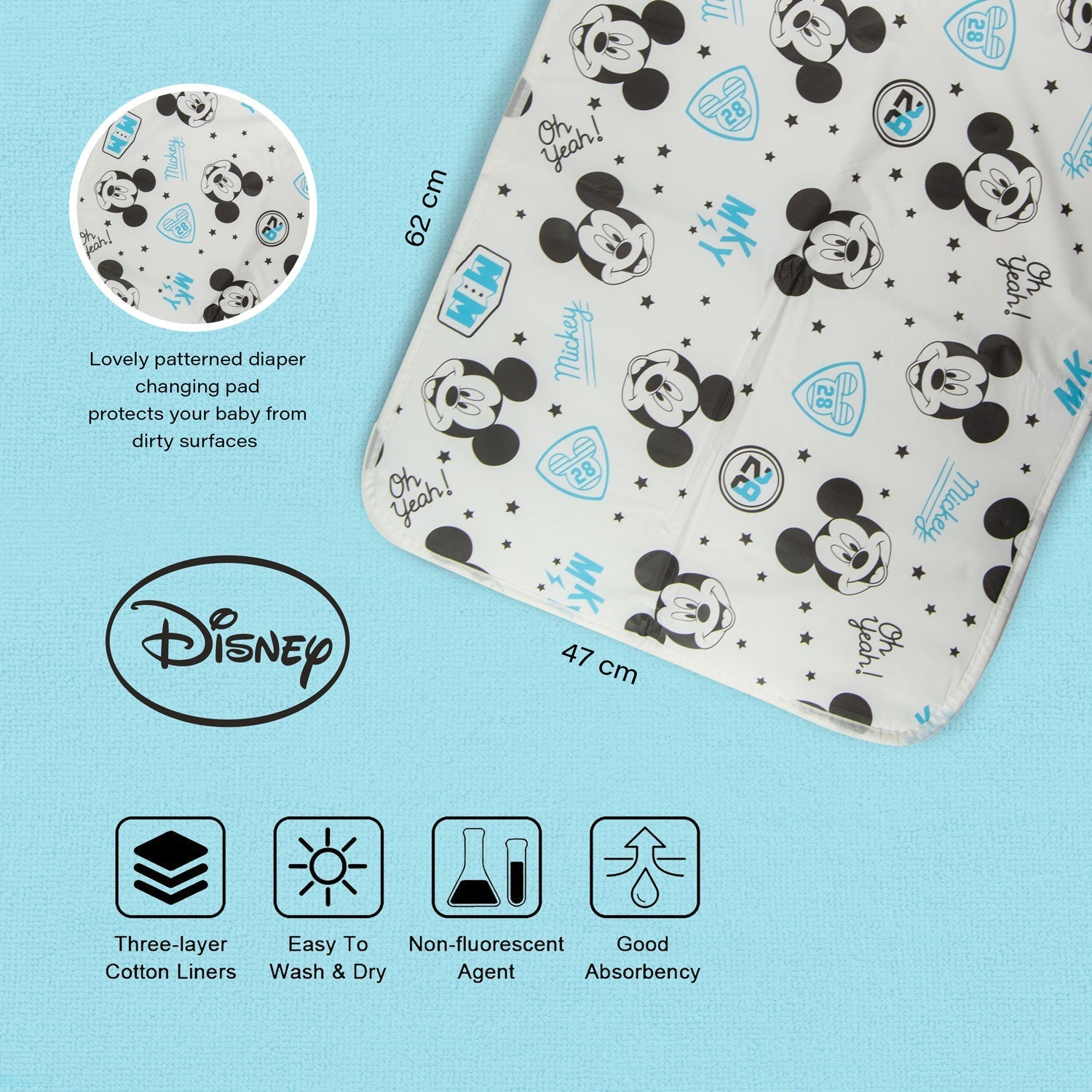 Infant Bib Changing Mat Mickey - 1 Infant Bib Yallatoys