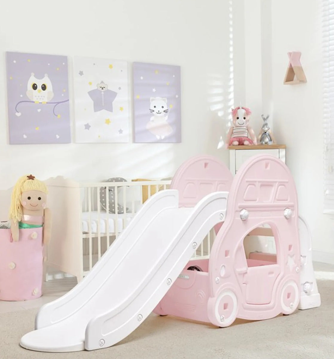 Buy iFam Kaka Roof Car Slide with Mat Deep Pink | Yallatoys.com