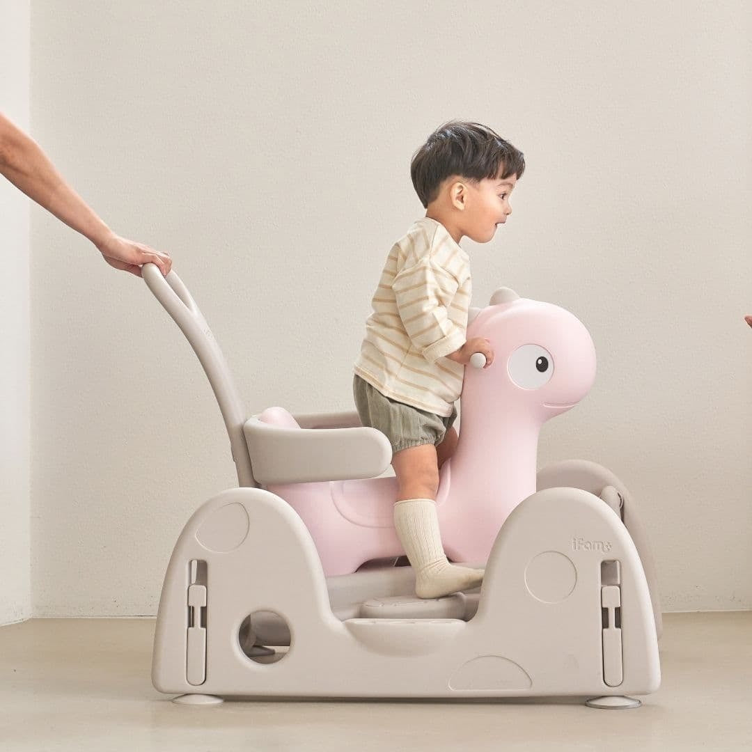 iFam Famy Dinosaur Spring Car Set Pink iFam Yallatoys