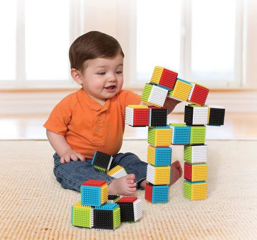 Buy Infantino Baby Press & Stay Sensory Block Activity Toy 24 Pcs | Yallatoys.com