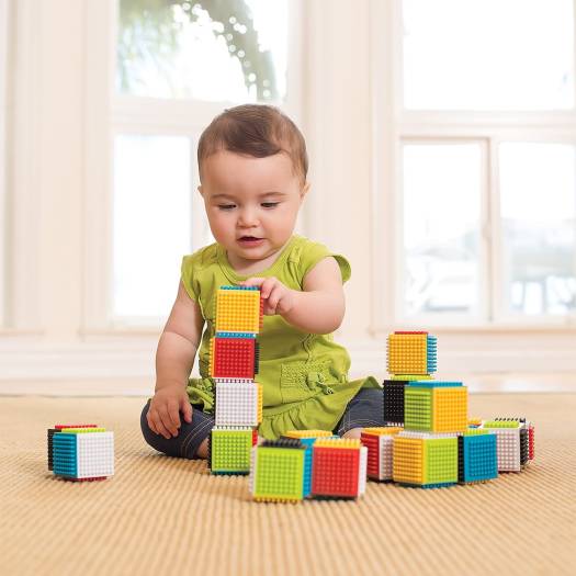 Buy Infantino Baby Press & Stay Sensory Block Activity Toy 24 Pcs | Yallatoys.com