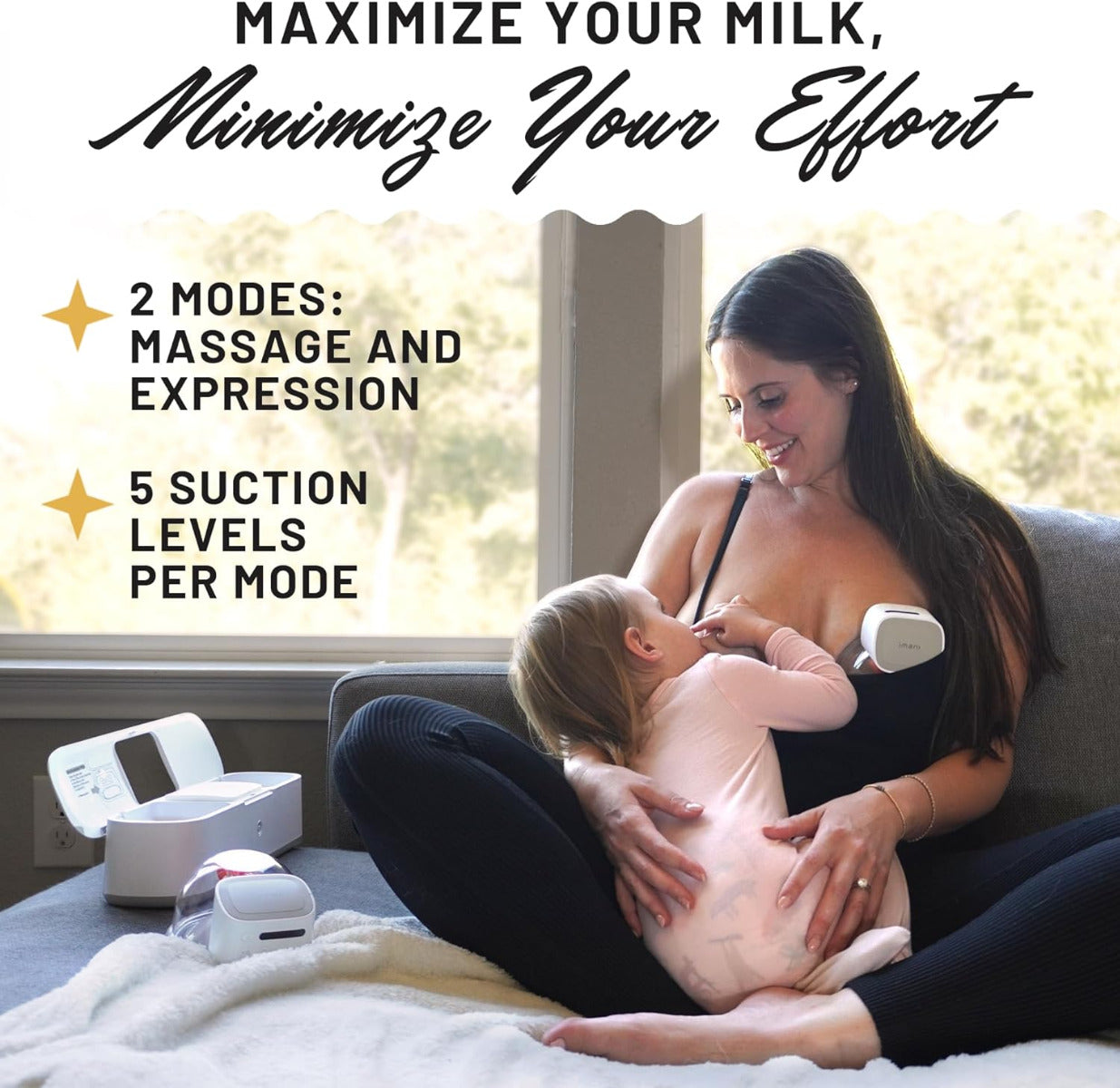 Imani i2 Plus iBox Hospital Grade Wearable Electric Breast Pump Hands Free 3 in 1 imani Yallatoys
