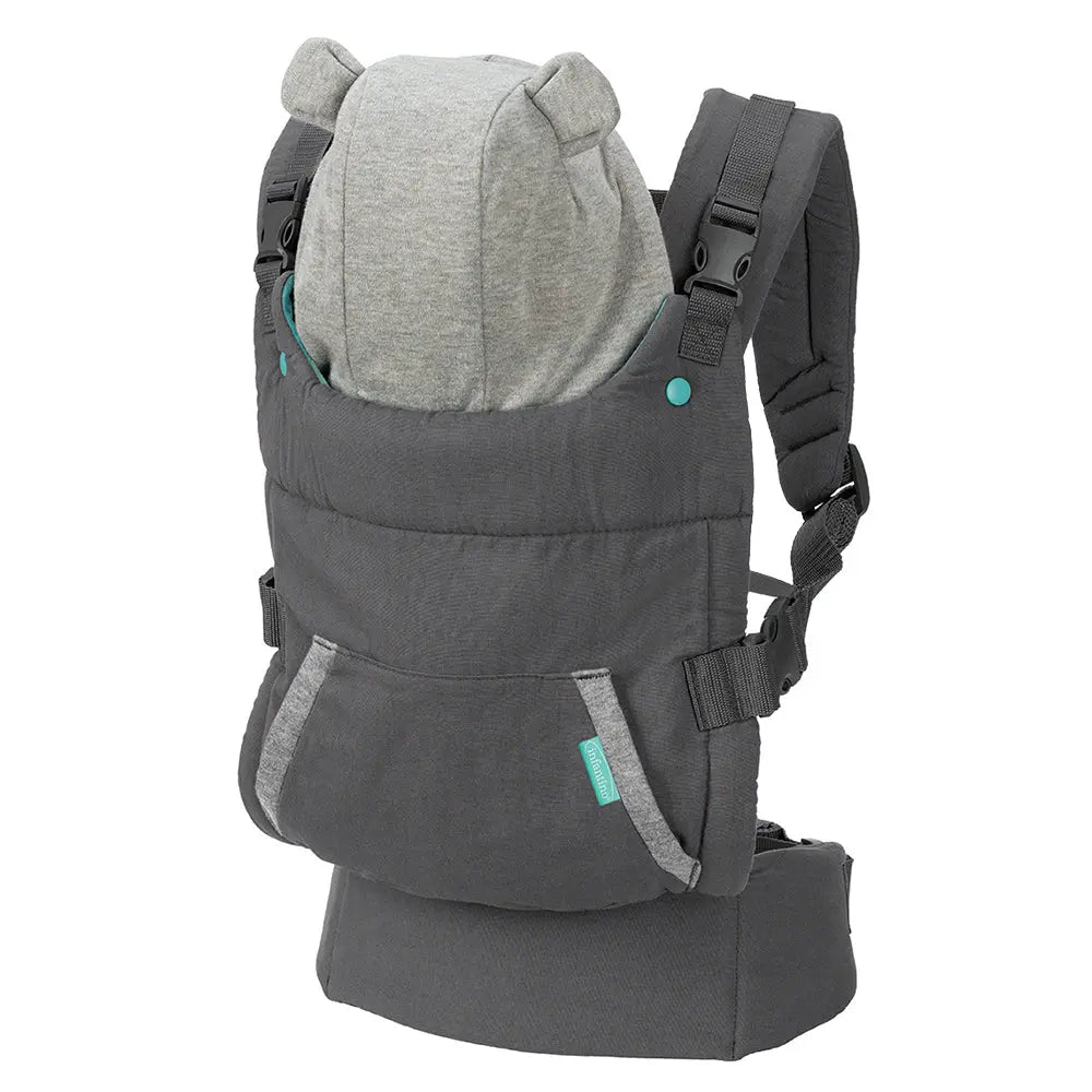 Infantino Cuddle Up Ergonomic Hoodie Carrier Grey Yallamomz Yallatoys