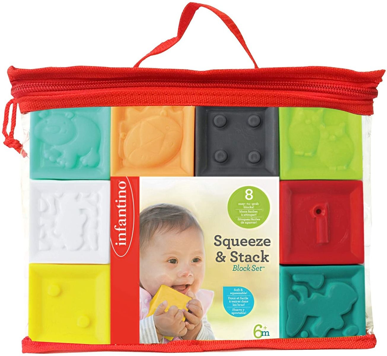 Buy Infantino Squeeze & Stack Block 8pcs | Yallatoys.com