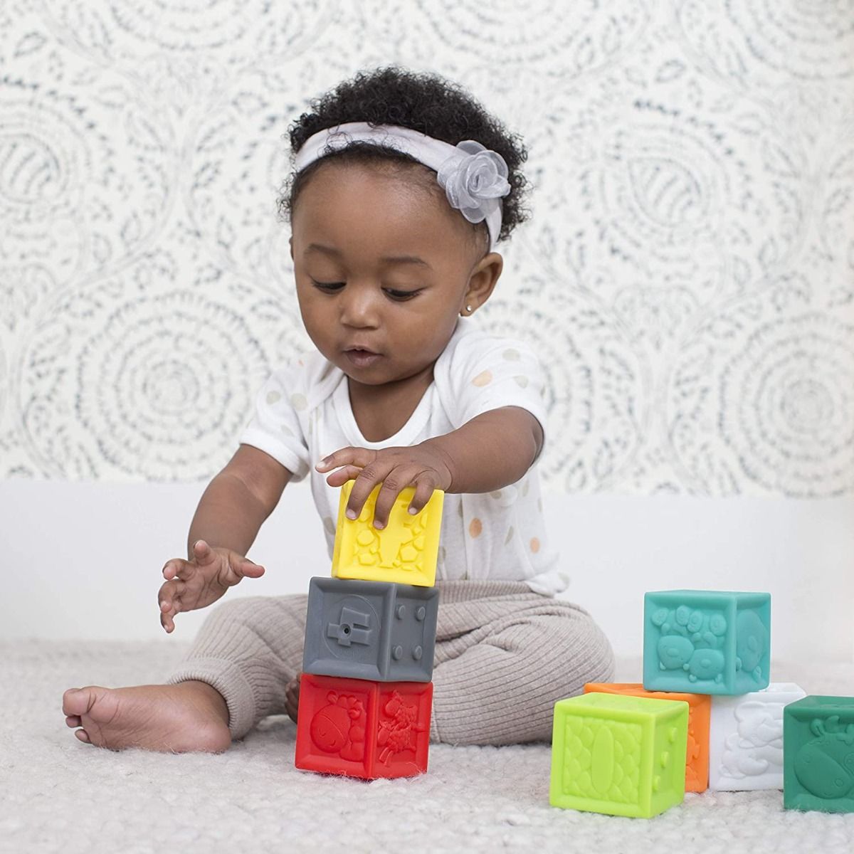 Buy Infantino Squeeze & Stack Block 8pcs | Yallatoys.com