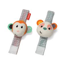 Buy Infantino Wrist Rattles Monkey & Panda | Yallatoys.com