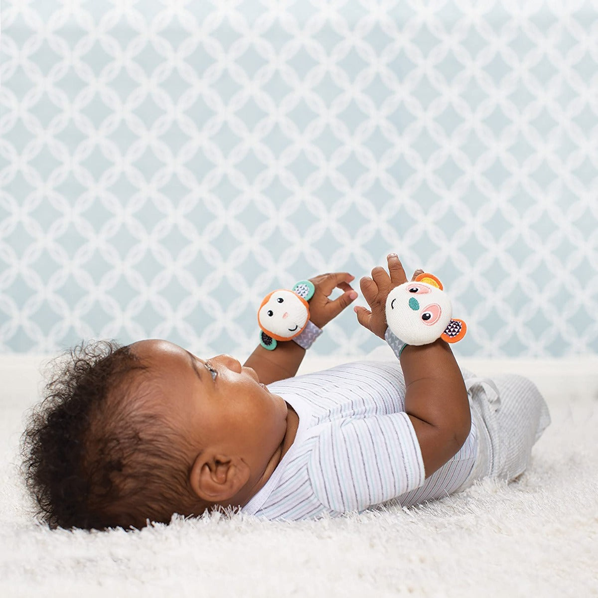 Buy Infantino Wrist Rattles Monkey & Panda | Yallatoys.com
