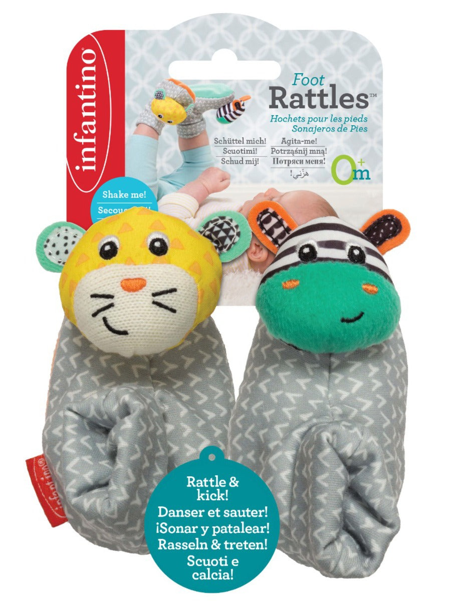 Buy Infantino Foot Rattles Zebra & Tiger | Yallatoys.com
