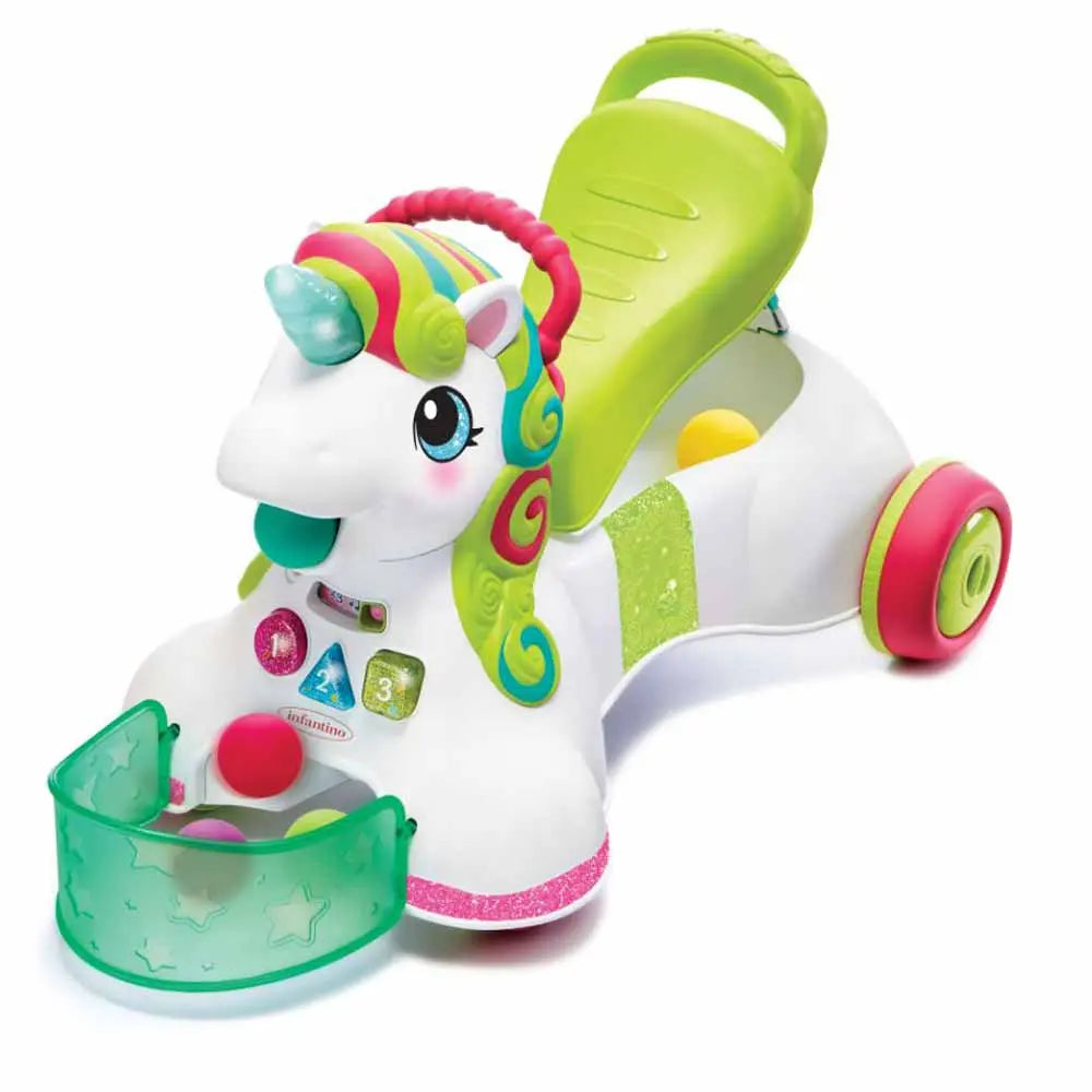 Infantino 3 in 1 Sit Walk & Ride Unicorn Infantino Yallatoys