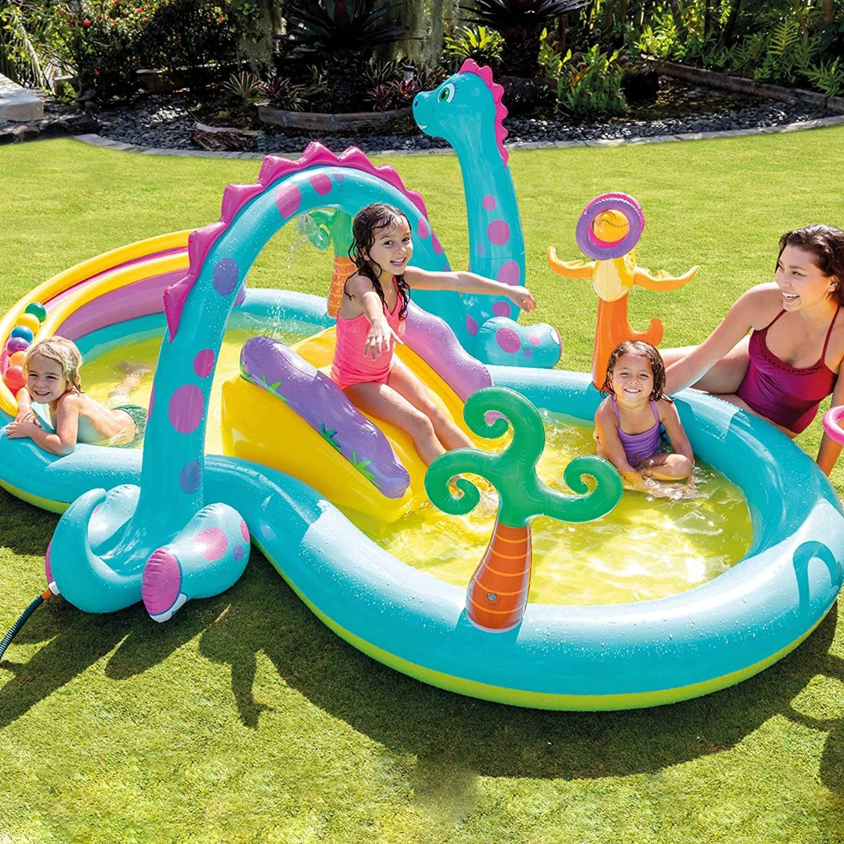 inflatable dinosaur water park