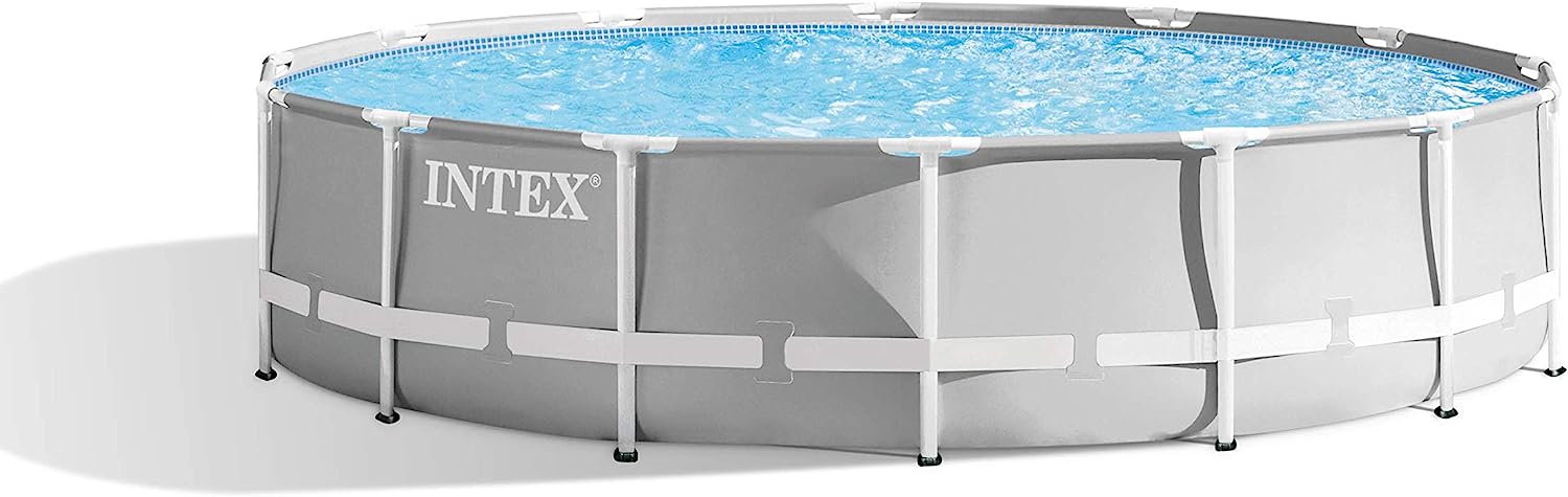 Buy Intex Prism Frame Premium Round Pool Set with Filter Ladder and Cover 4.3m x 1.1m (Free Installation in 24hrs) | Yallatoys.com