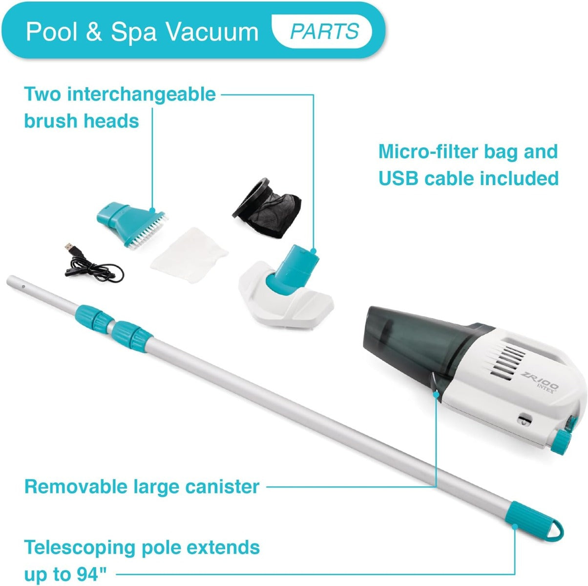 Buy Intex Handheld Rechargeable Pool Vacuum | Yallatoys.com
