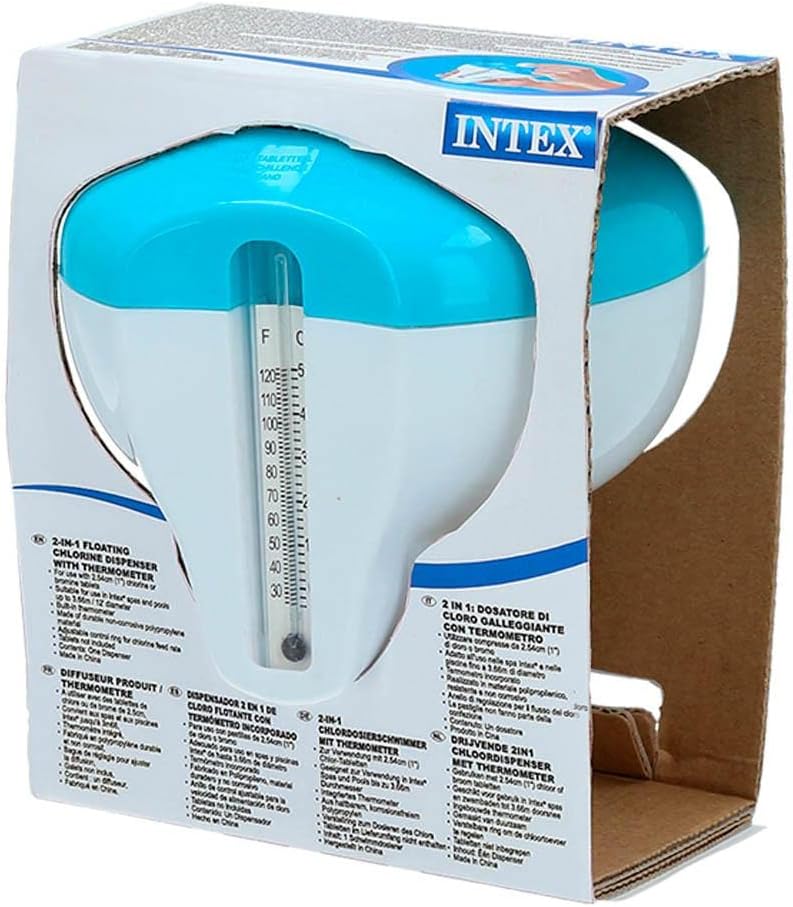 Buy Intex 2-in-1 Floating Chlorine Dispenser With Thermometer | Yallatoys.com