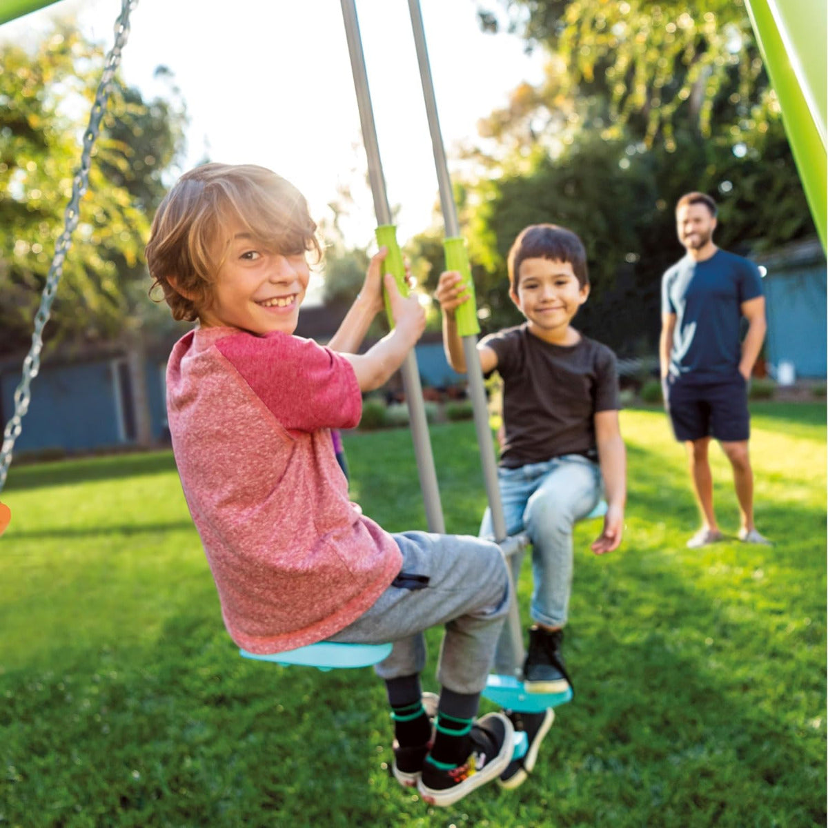 Buy Intex Two Feature Colored Playground Swing Set with Trapeze Bar | Yallatoys.com