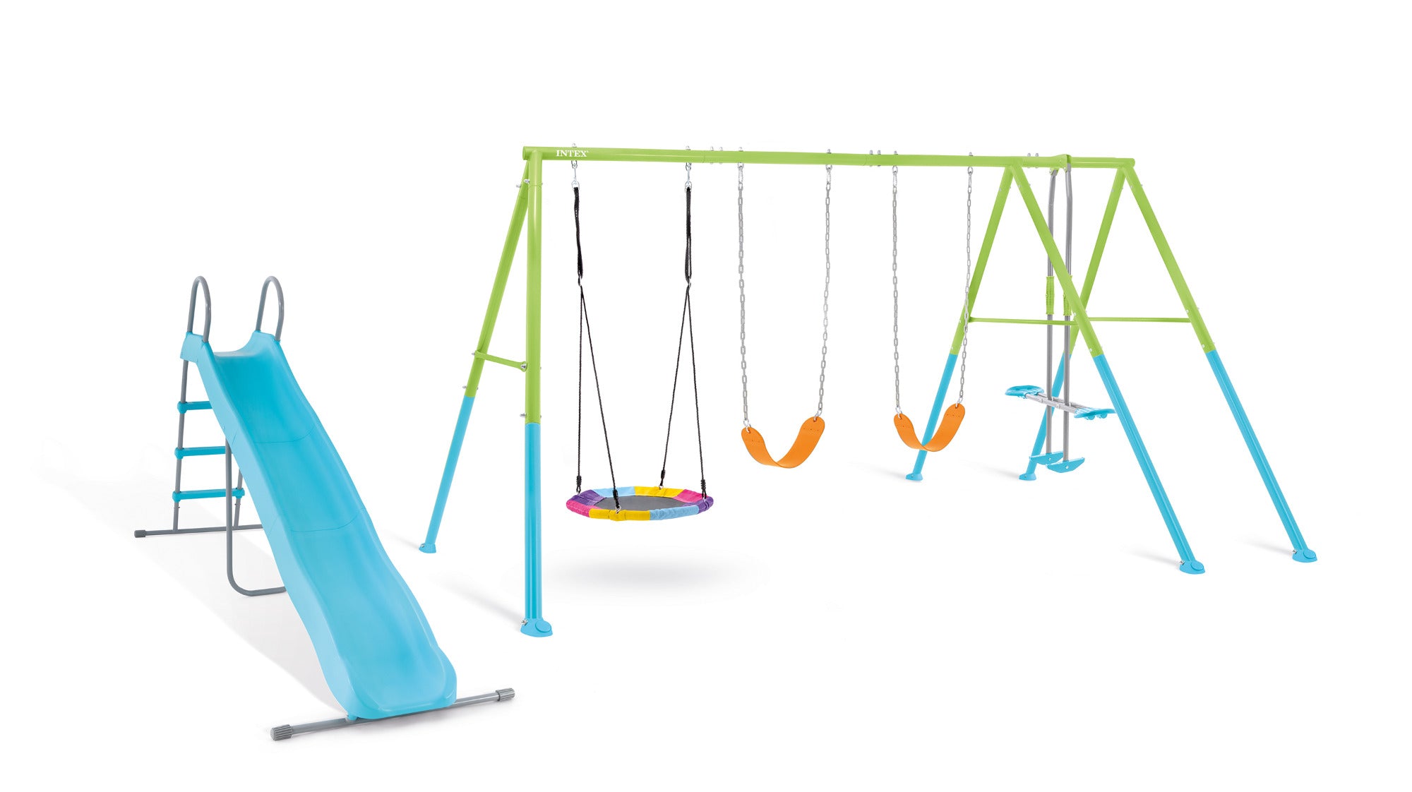 Buy Intex Saucer And Swing Five Feature Deluxe Steel Backyard Swing Set | Yallatoys.com