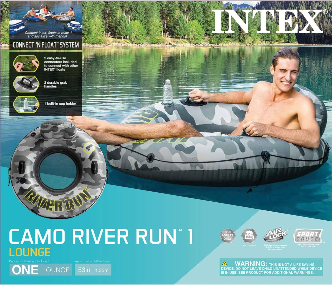 Buy Intex Camo River Run 1 Inflatable Tube | Yallatoys.com