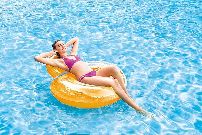 Buy Intex Pillow Back Inflatable Pool Lounges Orange | Yallatoys.com